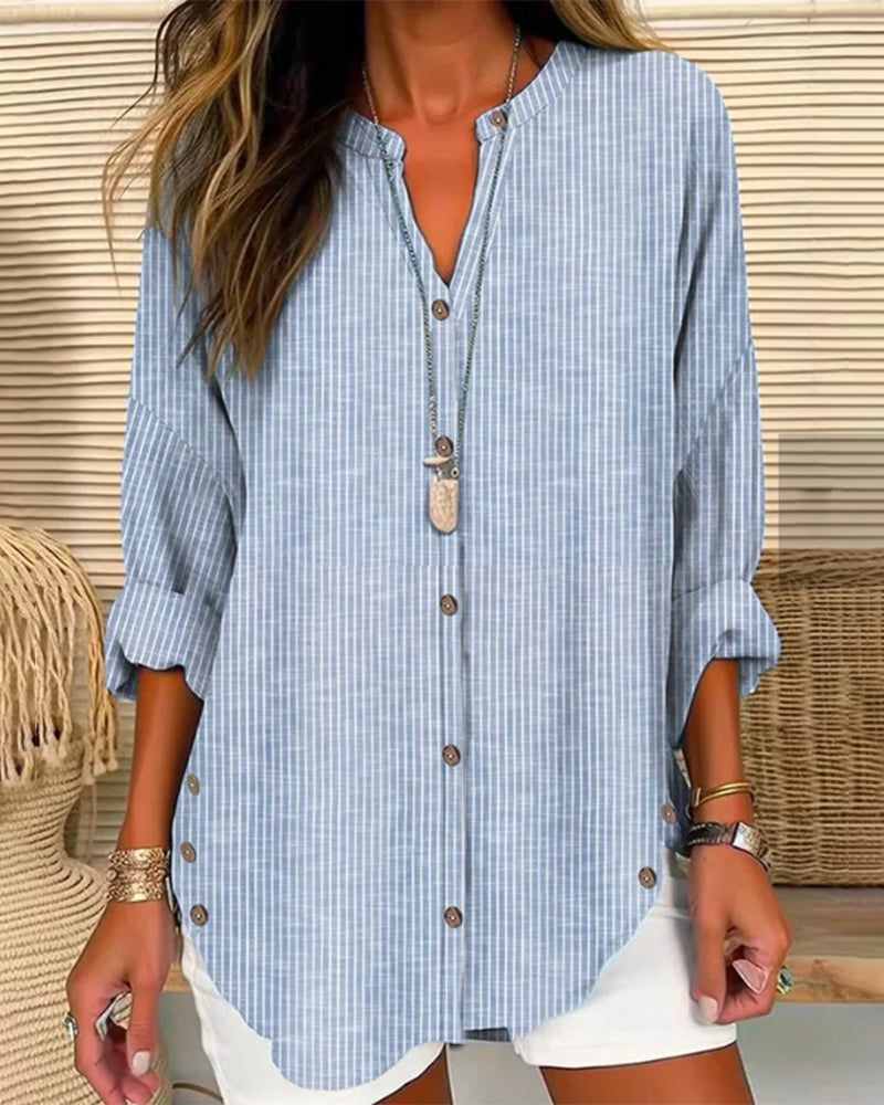 Sophie | Gestreifte Bluse mit Knopfleiste