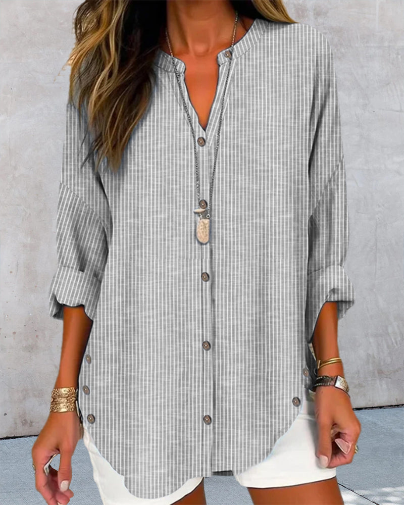Sophie | Gestreifte Bluse mit Knopfleiste