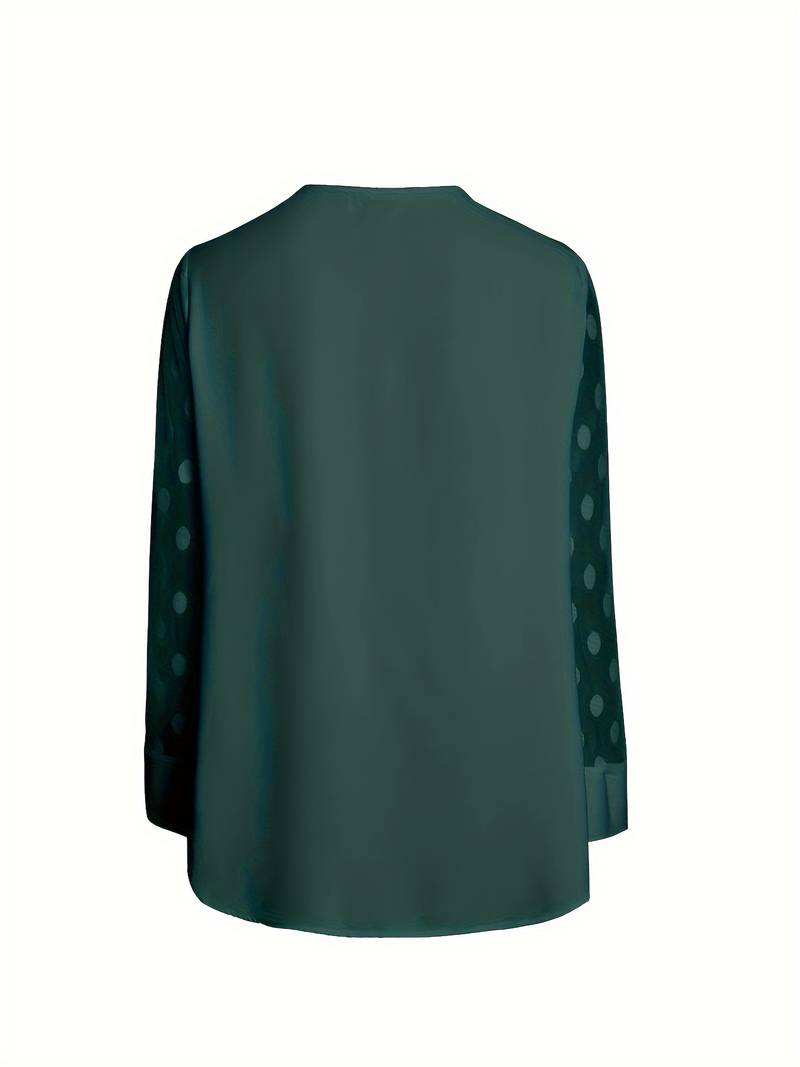 Giselle – Elegantes Langarm-Top Mit Gekerbtem Ausschnitt