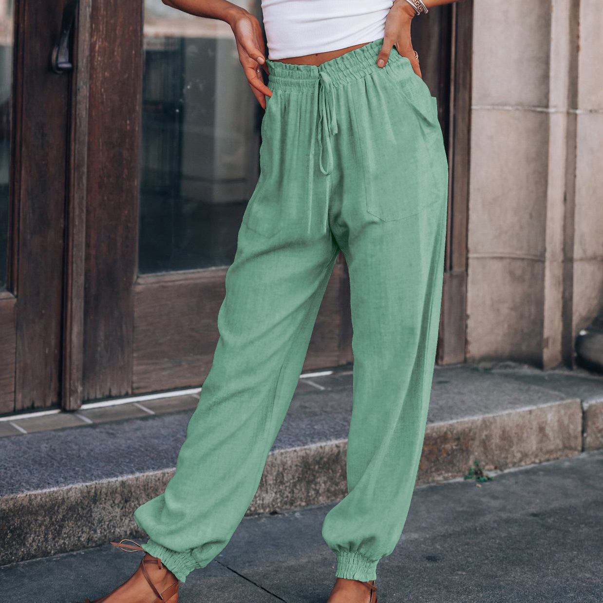 Ursela - Stylische Und Bequeme Sommer Leinen Hose Für Frauen