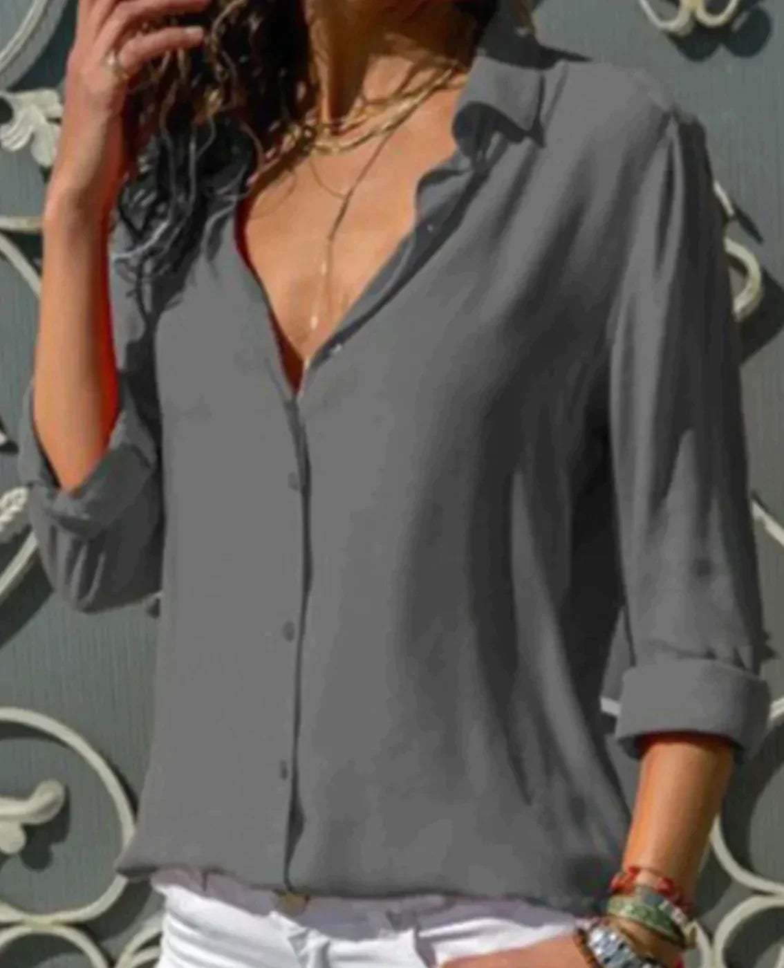 Dietlinde - Satin Bluse für Damen