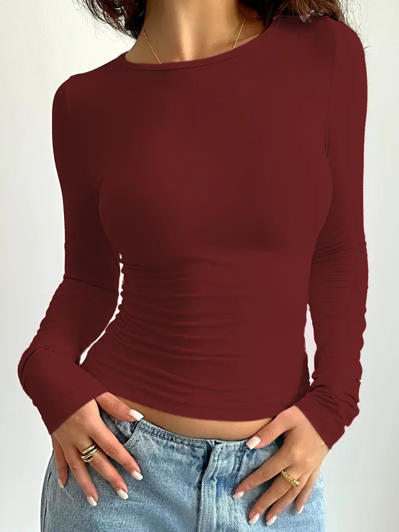Marlena – Langarm-T-Shirt Mit Rundhalsausschnitt