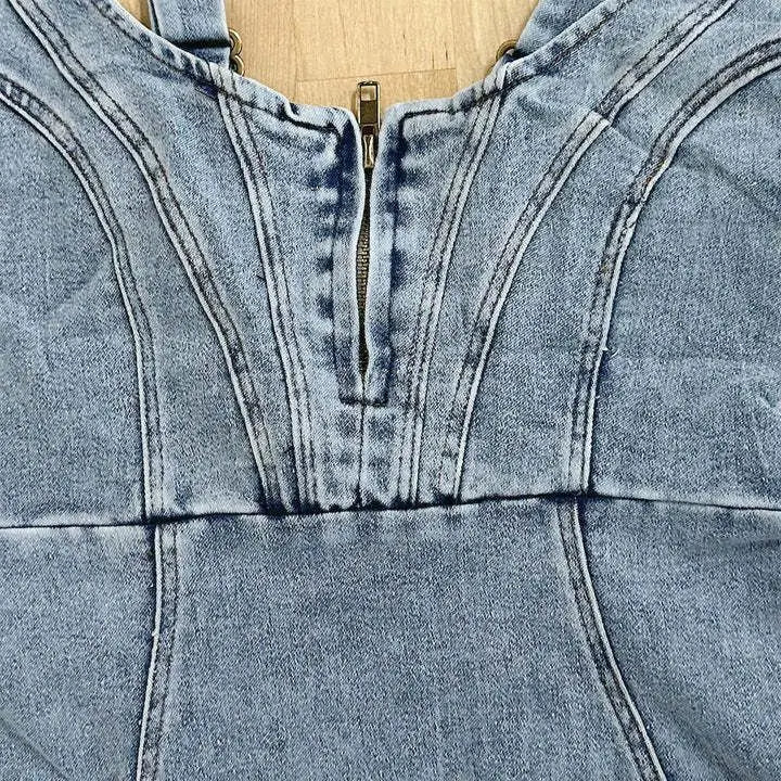 Almut – Jeanskleid Mit Verstellbaren Trägern
