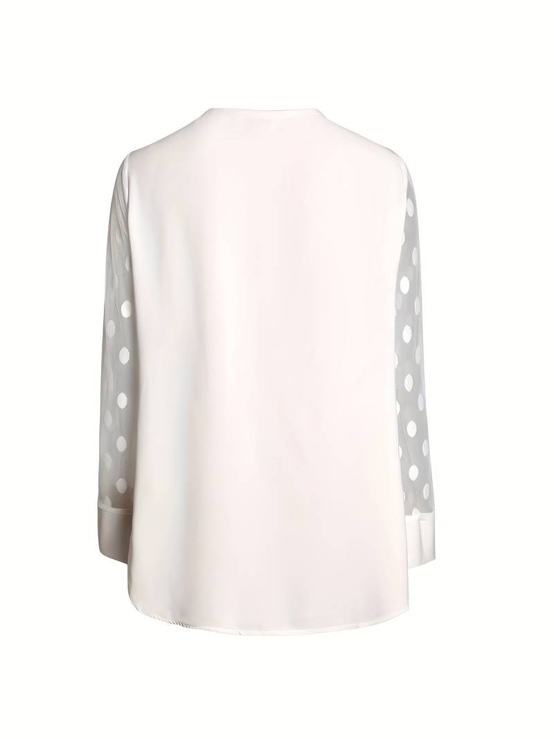 Giselle – Elegantes Langarm-Top Mit Gekerbtem Ausschnitt