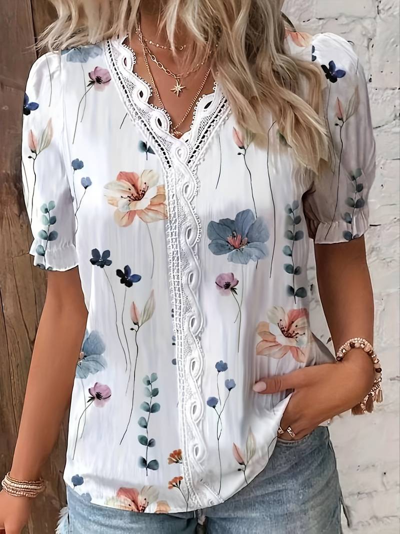 Tabea - Stilvolle Bluse Mit V-Ausschnitt Für Den Frühling