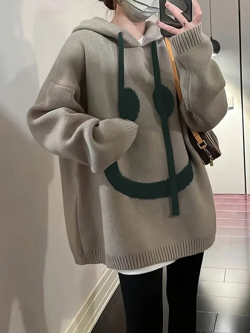 Liane - Kapuzenpullover Mit Lächeln-Design Und Kordelzug