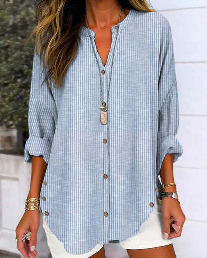 Sophie | Gestreifte Bluse mit Knopfleiste