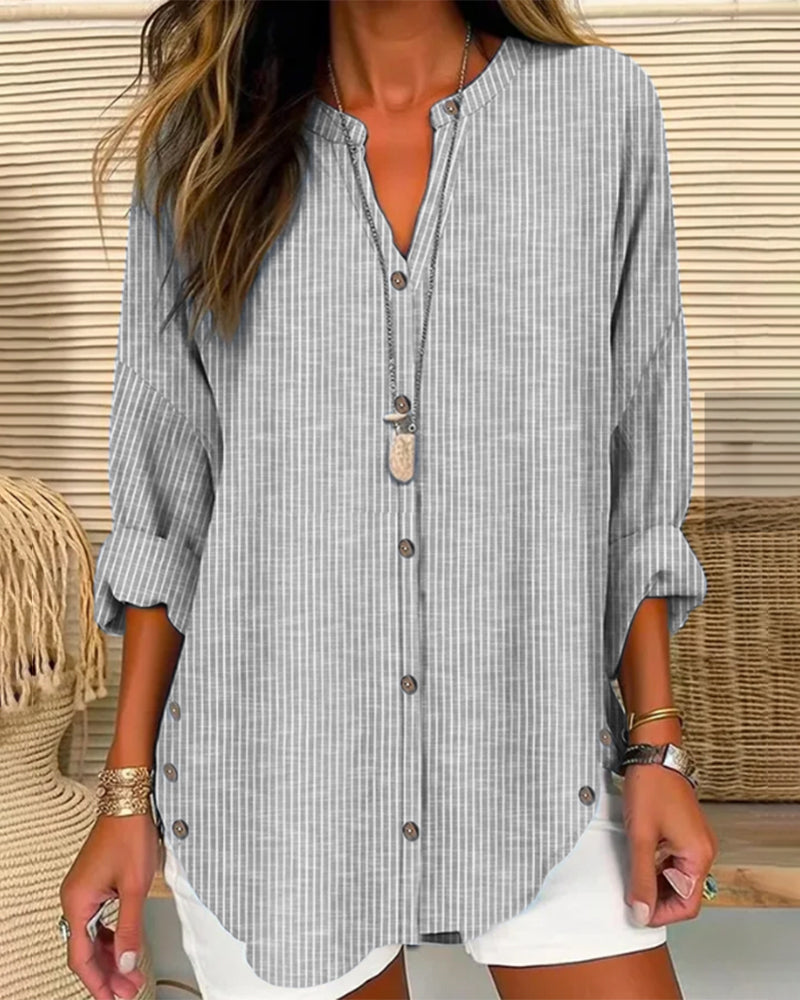 Sophie | Gestreifte Bluse mit Knopfleiste