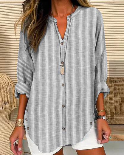 Sophie | Gestreifte Bluse mit Knopfleiste
