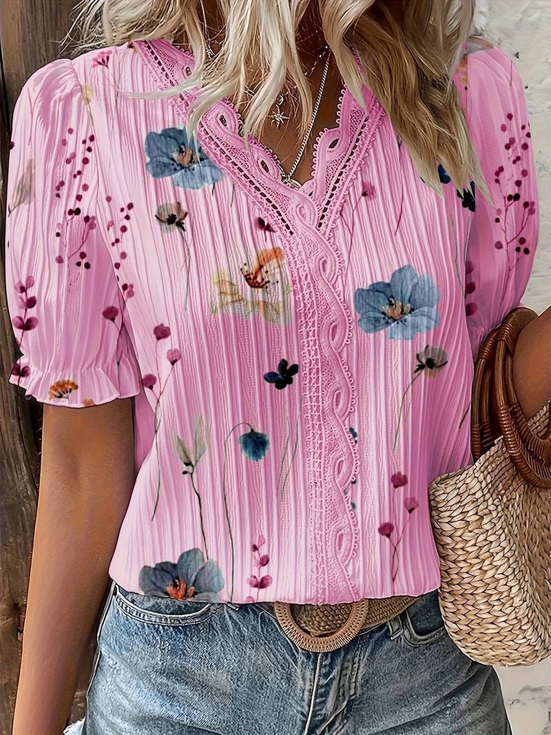 Tabea - Stilvolle Bluse Mit V-Ausschnitt Für Den Frühling