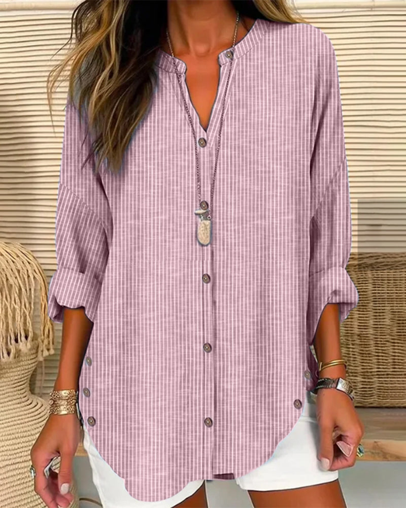 Sophie | Gestreifte Bluse mit Knopfleiste
