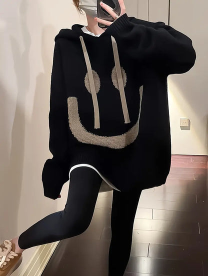 Liane - Kapuzenpullover Mit Lächeln-Design Und Kordelzug