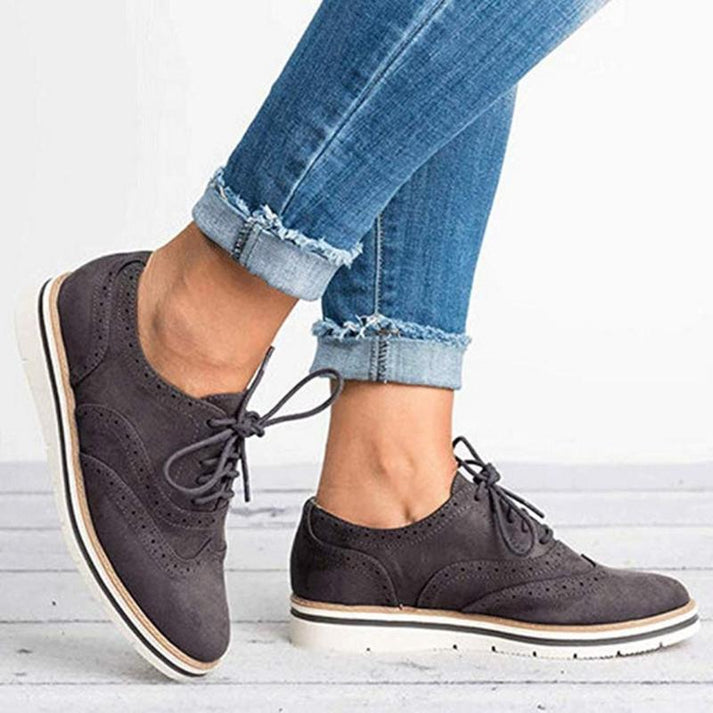 Jessika - Stylische Lederschuhe Mit Schnürsenkeln