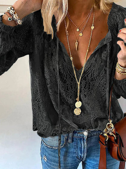 Frauke - Einzigartige Bluse Mit Spitzen Details