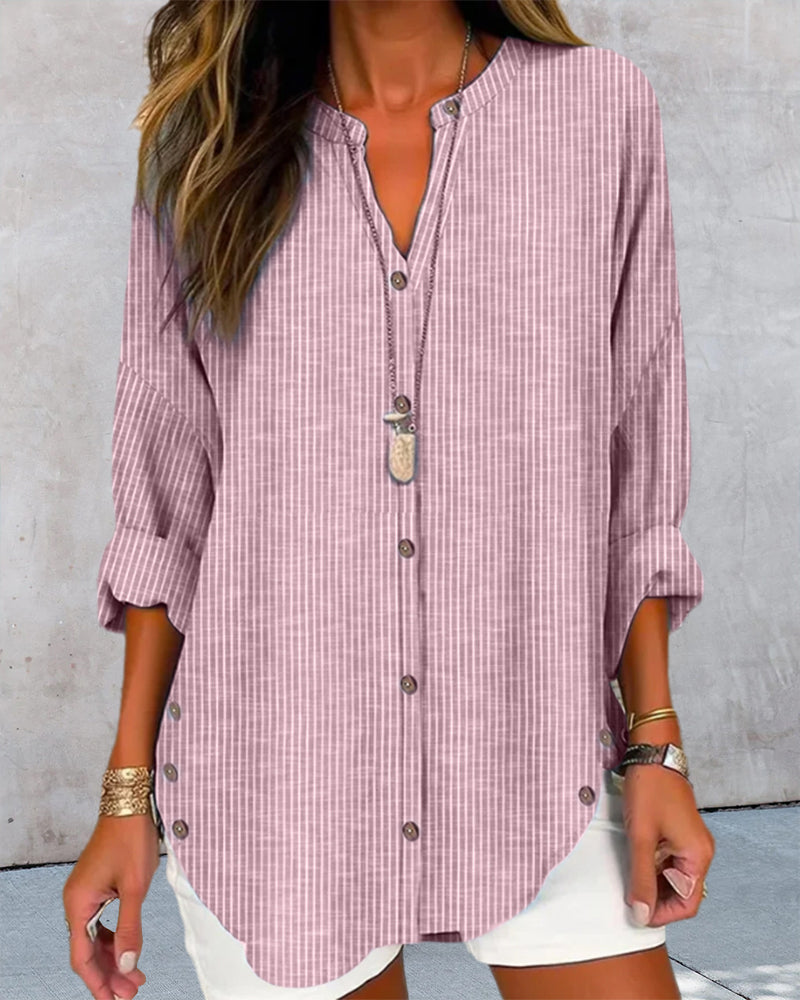 Sophie | Gestreifte Bluse mit Knopfleiste