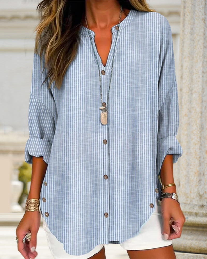 Sophie | Gestreifte Bluse mit Knopfleiste