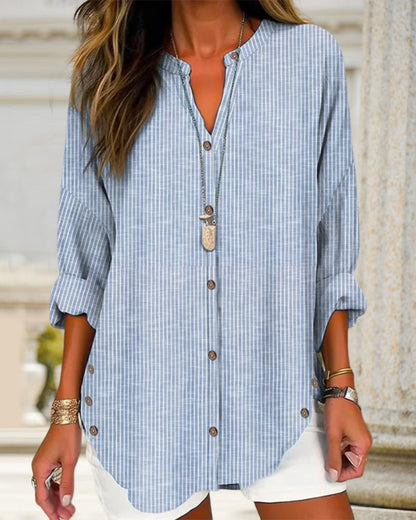 Sophie | Gestreifte Bluse mit Knopfleiste