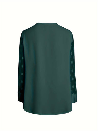 Giselle – Elegantes Langarm-Top Mit Gekerbtem Ausschnitt