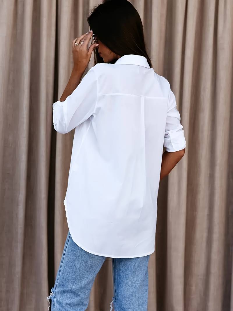 Ingeborg – Lässige Bluse mit V-Ausschnitt für Den Frühling