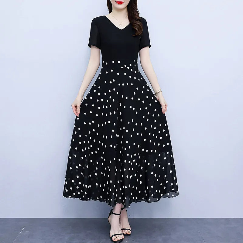 Gisela – Kleid Mit Blumendruck und Rundhalsausschnitt