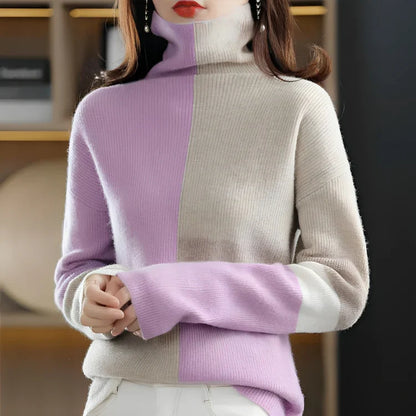 Florina - Weiche, Warme, Kontrastfarbene Pullover Für Frauen