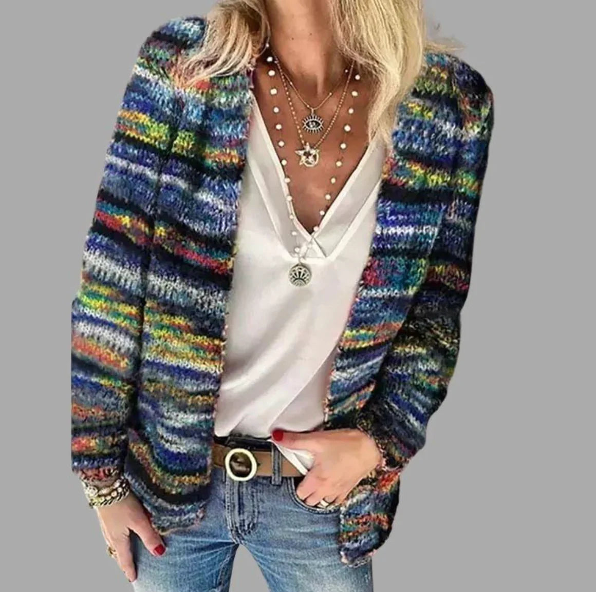 Klara - Stylische Und Farbenfrohe Strickjacke