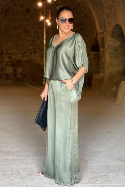 Ilsabeth - Zweiteiliges Satin Dress Für Damen