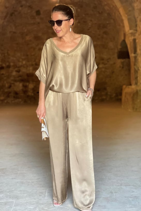 Ilsabeth - Zweiteiliges Satin Dress Für Damen