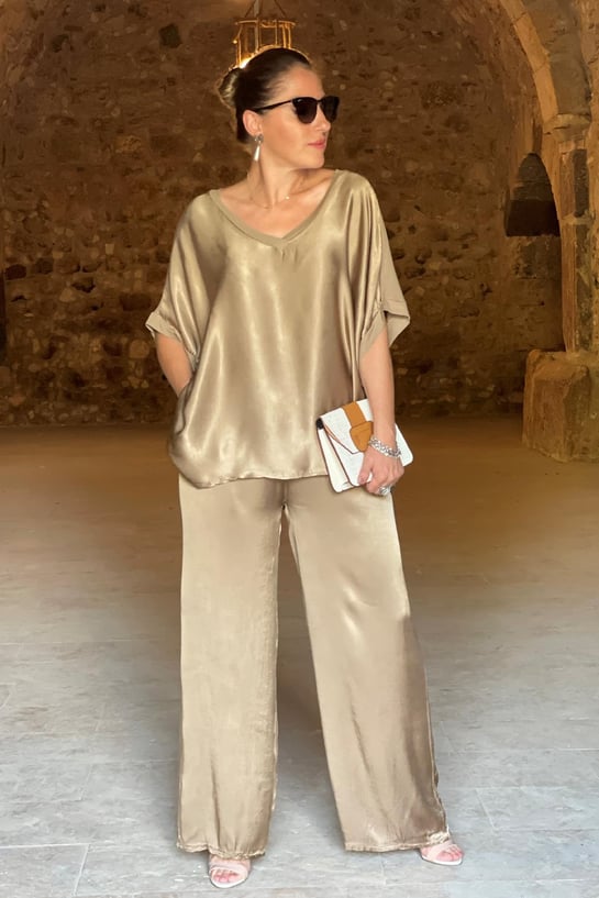 Ilsabeth - Zweiteiliges Satin Dress Für Damen