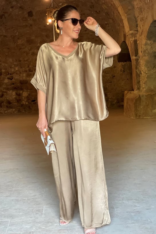 Ilsabeth - Zweiteiliges Satin Dress Für Damen