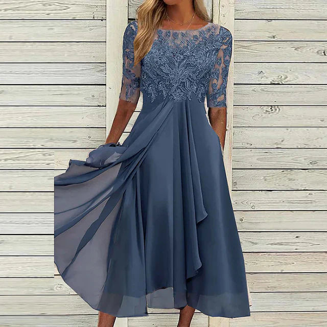 Isolde - Dunkelblaues Festkleid