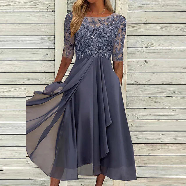 Isolde - Dunkelblaues Festkleid