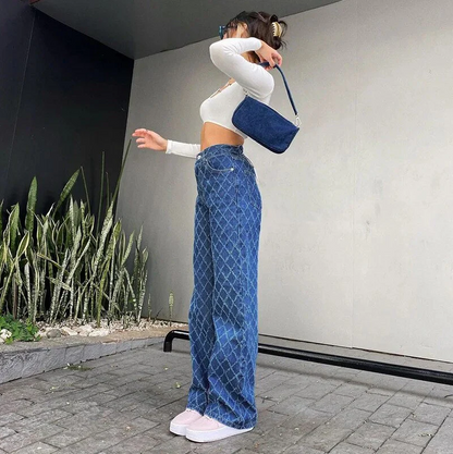 Wietske - Rautenförmige Jeans Mit Hoher Taille