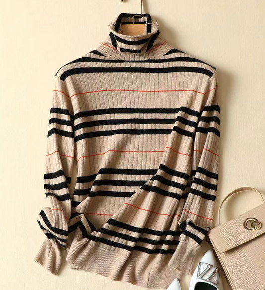 Marlis - Gerippter Rollkragenpullover Für Damen