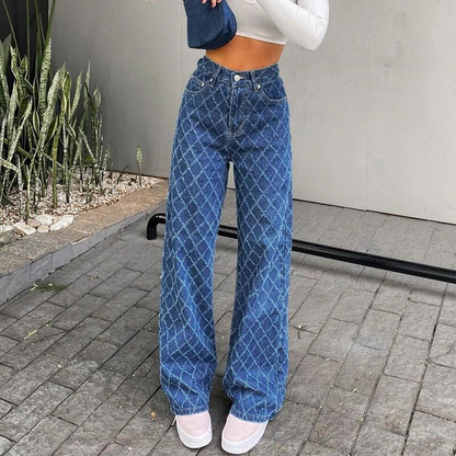 Wietske - Rautenförmige Jeans Mit Hoher Taille