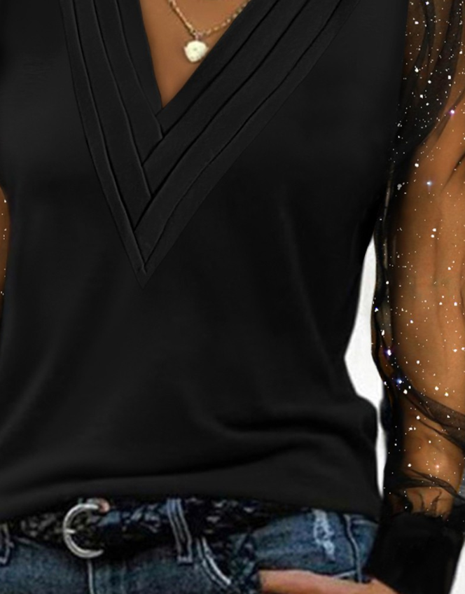 Iselore - Kaltes Trägershirt Mit Floralen Pailletten