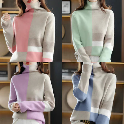 Florina - Weiche, Warme, Kontrastfarbene Pullover Für Frauen