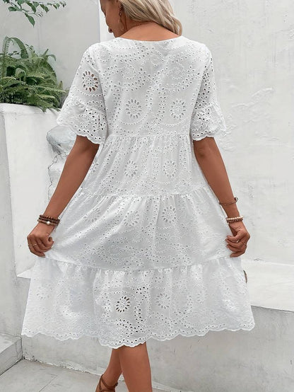 Lea - Lässiges Kurzarmkleid Mit Rundhalsausschnitt
