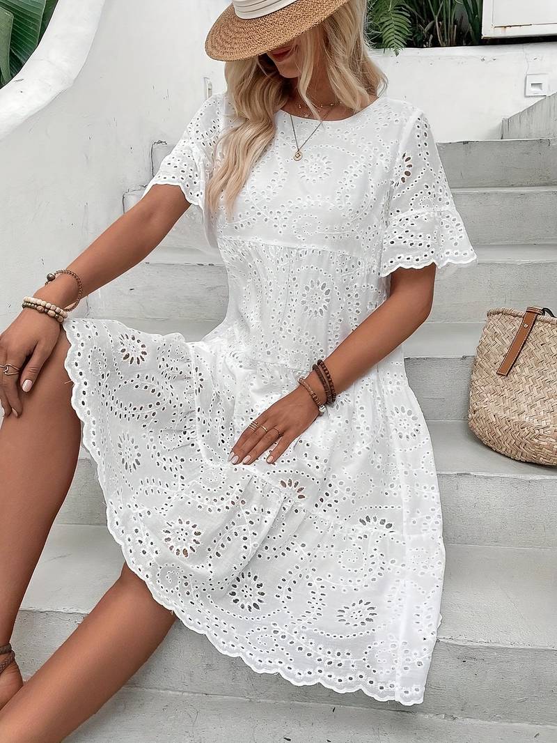 Lea - Lässiges Kurzarmkleid Mit Rundhalsausschnitt