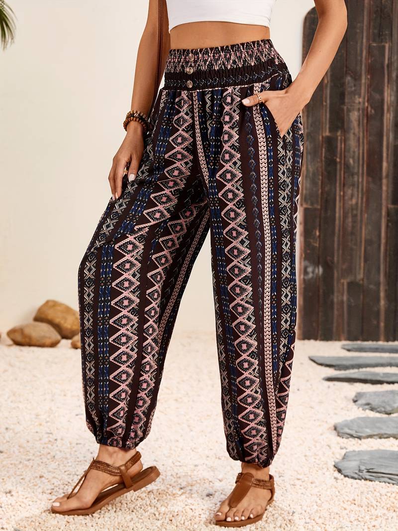 Hylke - Hose Mit Ethno-Grafikdruck Für Damen