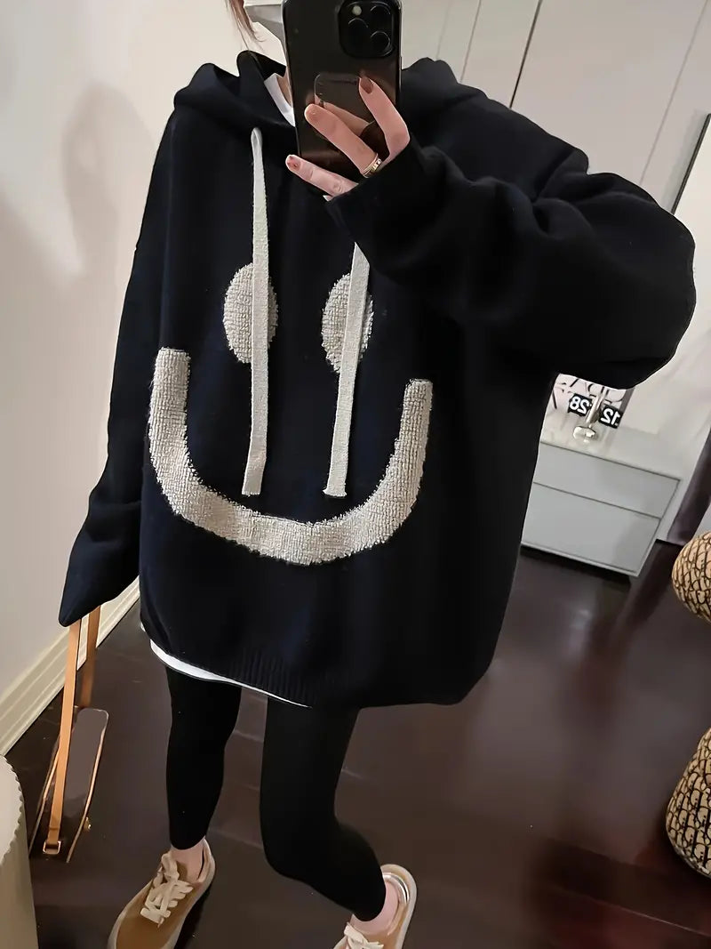 Liane - Kapuzenpullover Mit Lächeln-Design Und Kordelzug
