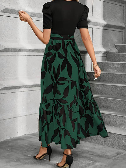 Gisela – Kleid Mit Blumendruck und Rundhalsausschnitt