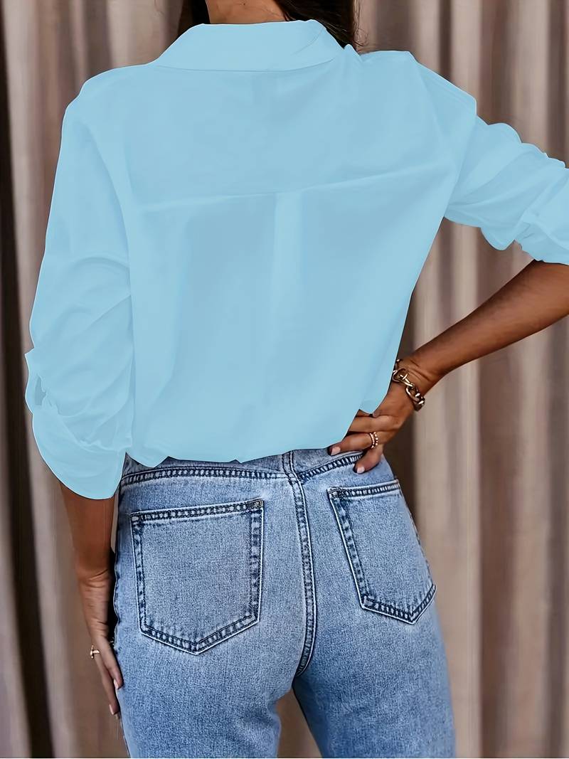 Ingeborg – Lässige Bluse mit V-Ausschnitt für Den Frühling