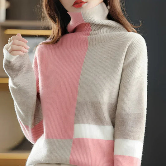 Florina - Weiche, Warme, Kontrastfarbene Pullover Für Frauen