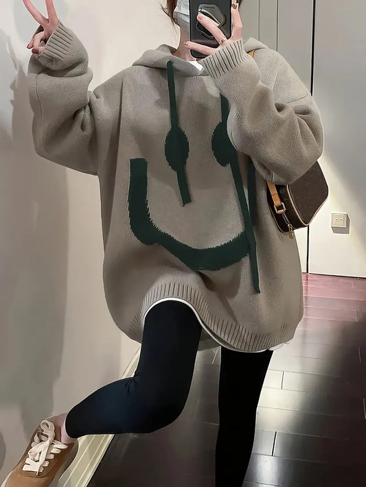 Liane - Kapuzenpullover Mit Lächeln-Design Und Kordelzug