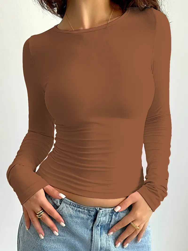 Marlena – Langarm-T-Shirt Mit Rundhalsausschnitt