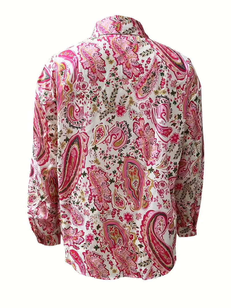 Milla – Langarmhemd Mit Paisley-Print Und Knöpfen
