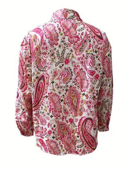 Milla – Langarmhemd Mit Paisley-Print Und Knöpfen