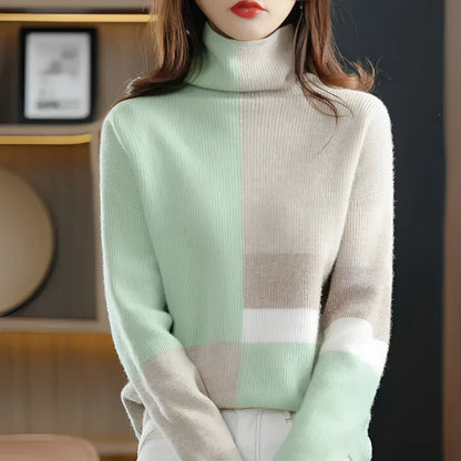 Florina - Weiche, Warme, Kontrastfarbene Pullover Für Frauen