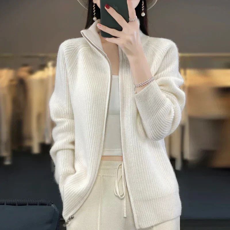 Elegante Strickjacke mit Reißverschluss für Damen - Margot